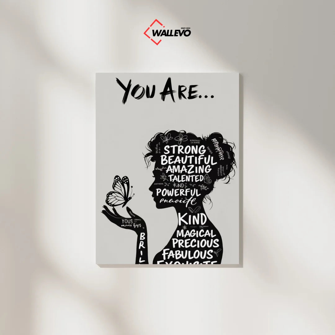 You Are Strong, Kind, Beautiful & Unstoppable – Empowering Plywood Crystal Frame