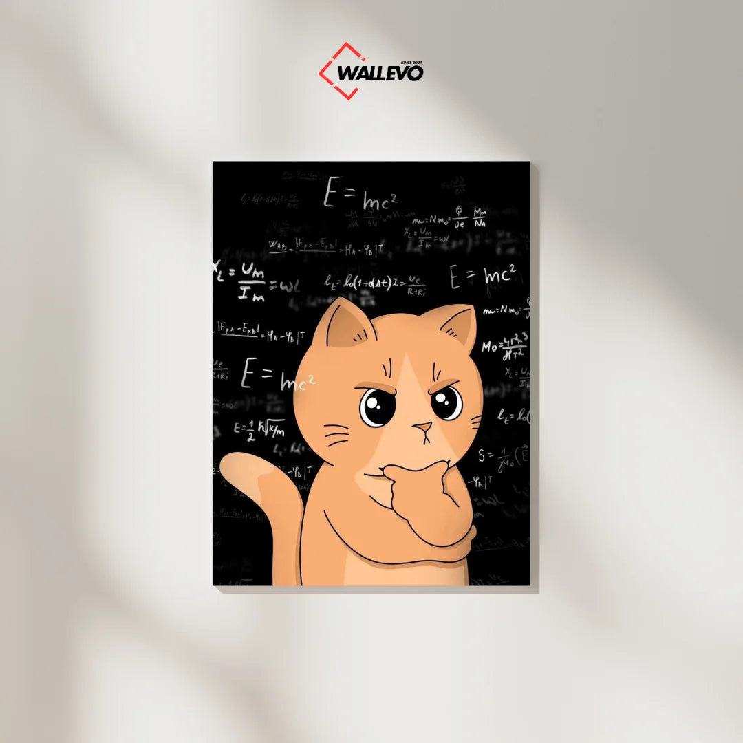 Dreamy Whiskers – A Cute Cat Lost in Thought – Adorable Plywood Crystal Frame