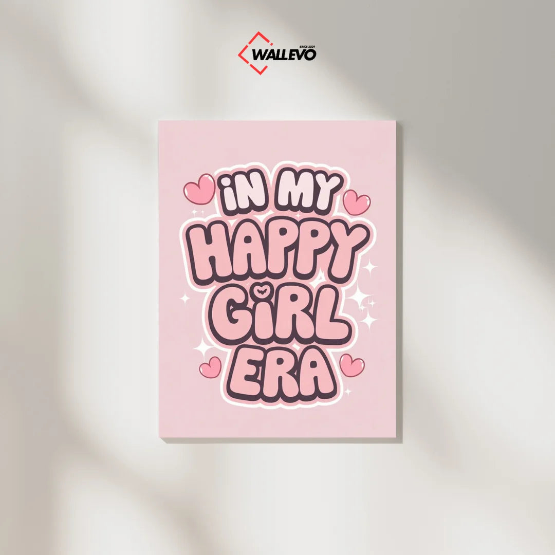 In My Happy Girl Era – Joy, Growth & Confidence – Aesthetic Plywood Crystal Frame