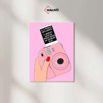 Pink Camera Aesthetic Plywood Crystal Frame – A Touch of Soft Beauty for Your Space