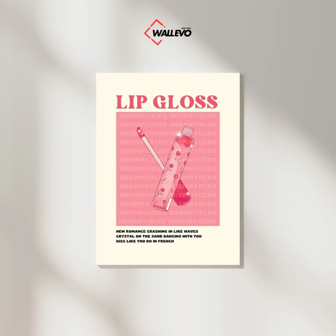 Lip Gloss Aesthetic Plywood Crystal Frame – A Touch of Soft Beauty for Your Space