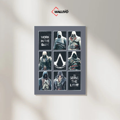 Assassin's Creed Themed Plywood Crystal Frame – A Tribute to the Hidden Blade