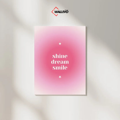 Shine Dream Smile - Aesthetic Plywood Crystal Frame