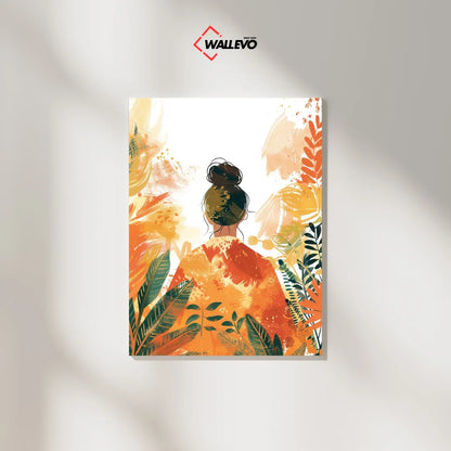 Sunset Glow – An Orange Aesthetic Girl Plywood Crystal Frame