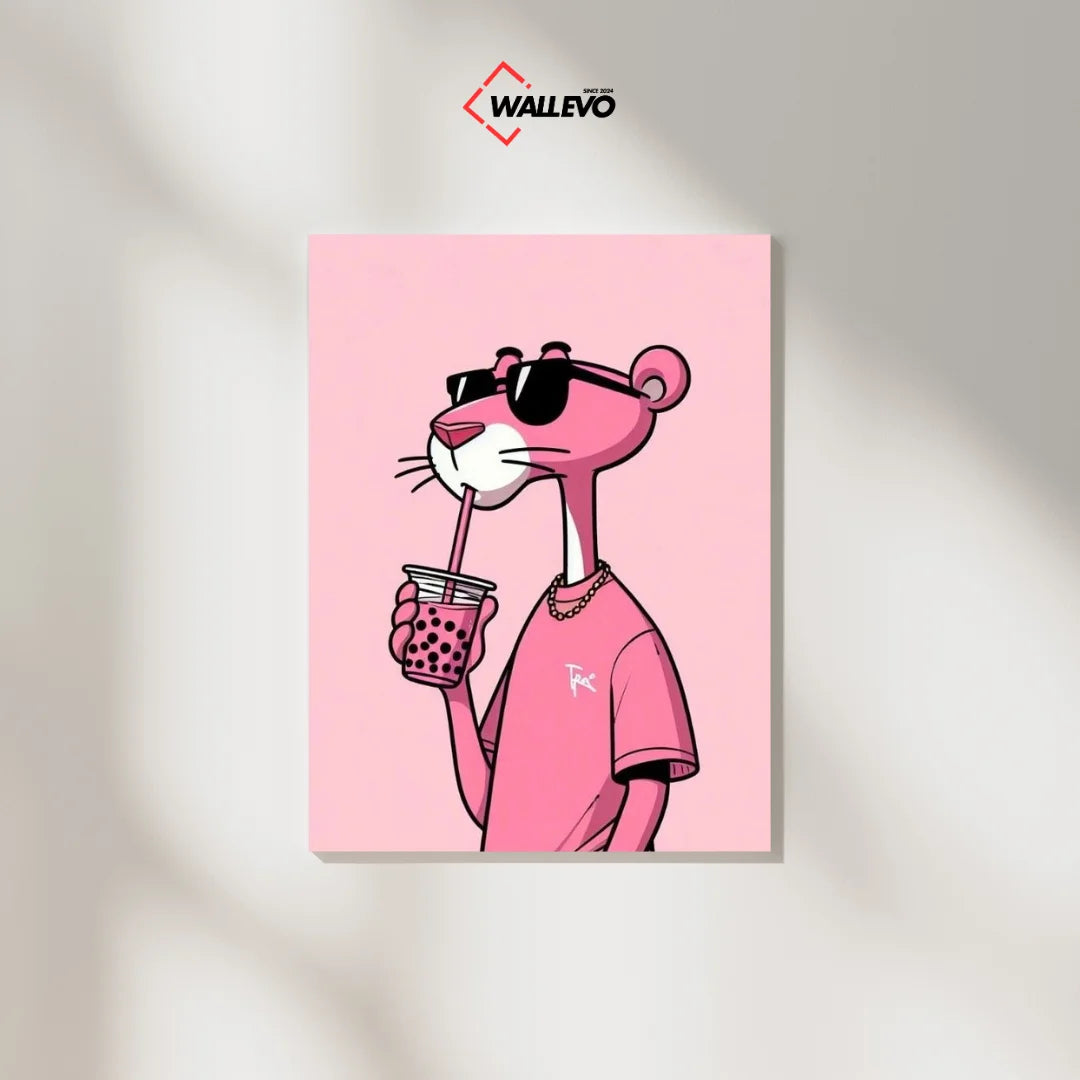 Pink Panther Plywood Crystal Frame – A Bold & Playful Statement for Your Space