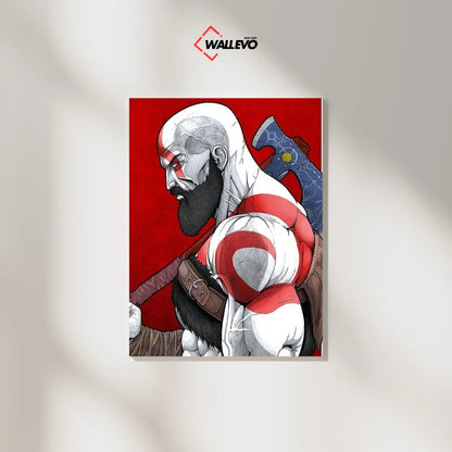 God of War-Themed Plywood Crystal Frame – Epic Art for Fans