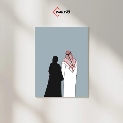 Eternal Bond – Muslim Couple Plywood Crystal Frame